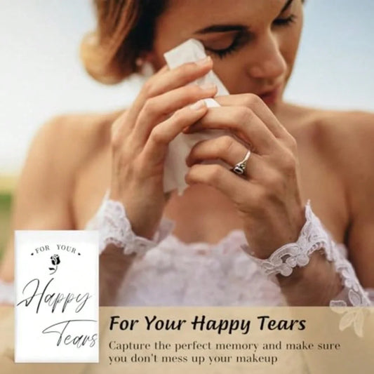 Pack of Happy Tears Tissues for Wedding, 3-Ply Pocket Packs for Guests