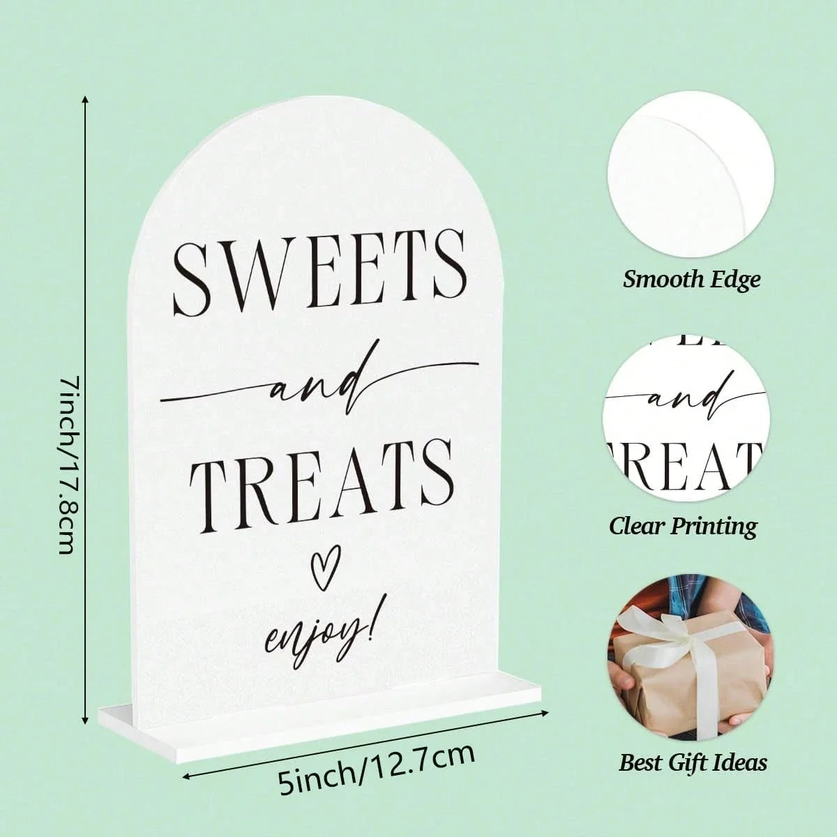 Sweet Temptation Acrylic Decorative Sign for Wedding Bridal Shower Party 12.7x17.8 cm