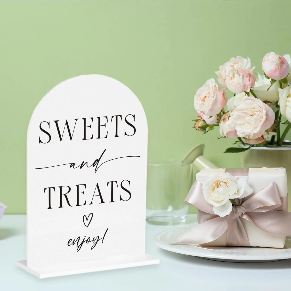 Sweet Temptation Acrylic Decorative Sign for Wedding Bridal Shower Party 12.7x17.8 cm
