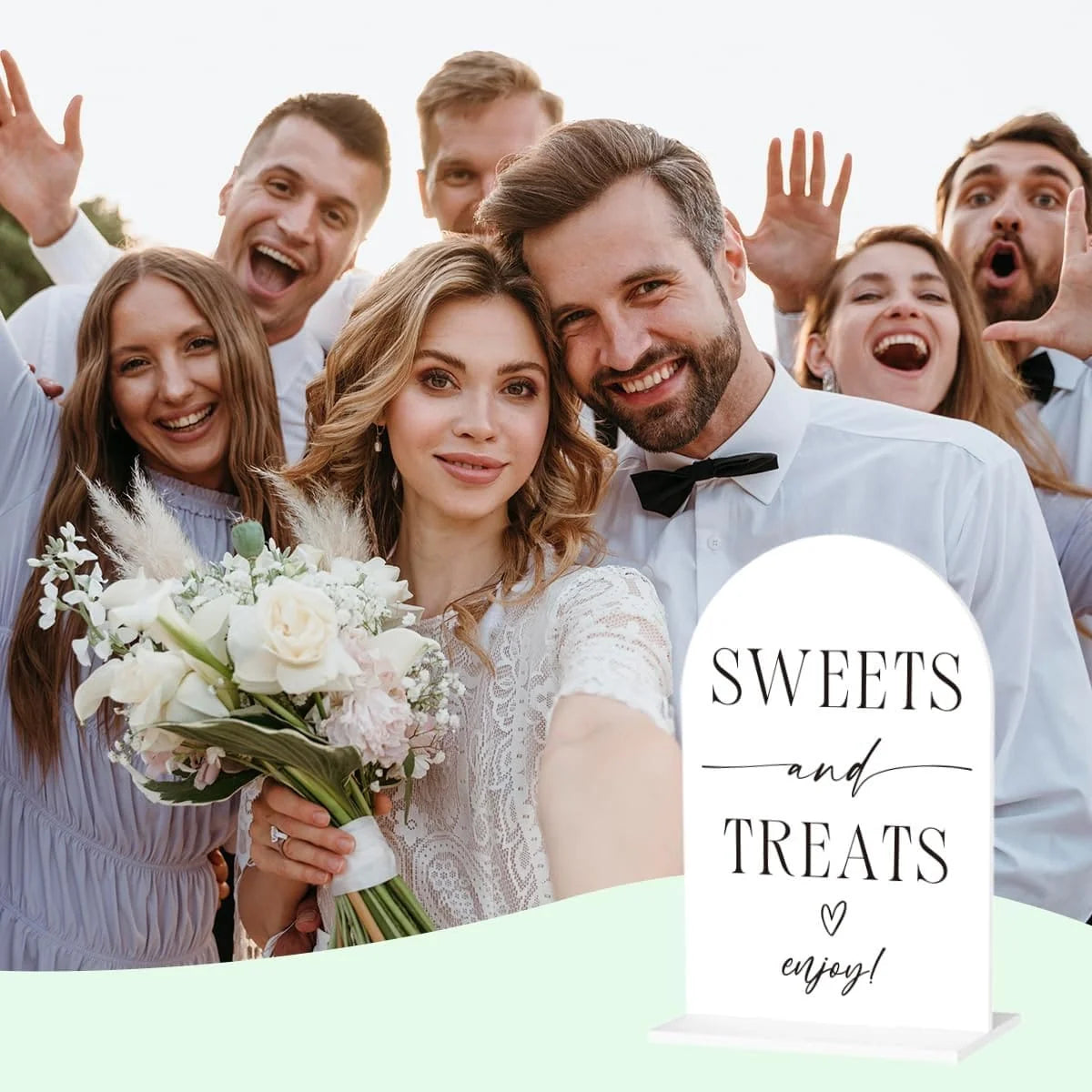 Sweet Temptation Acrylic Decorative Sign for Wedding Bridal Shower Party 12.7x17.8 cm