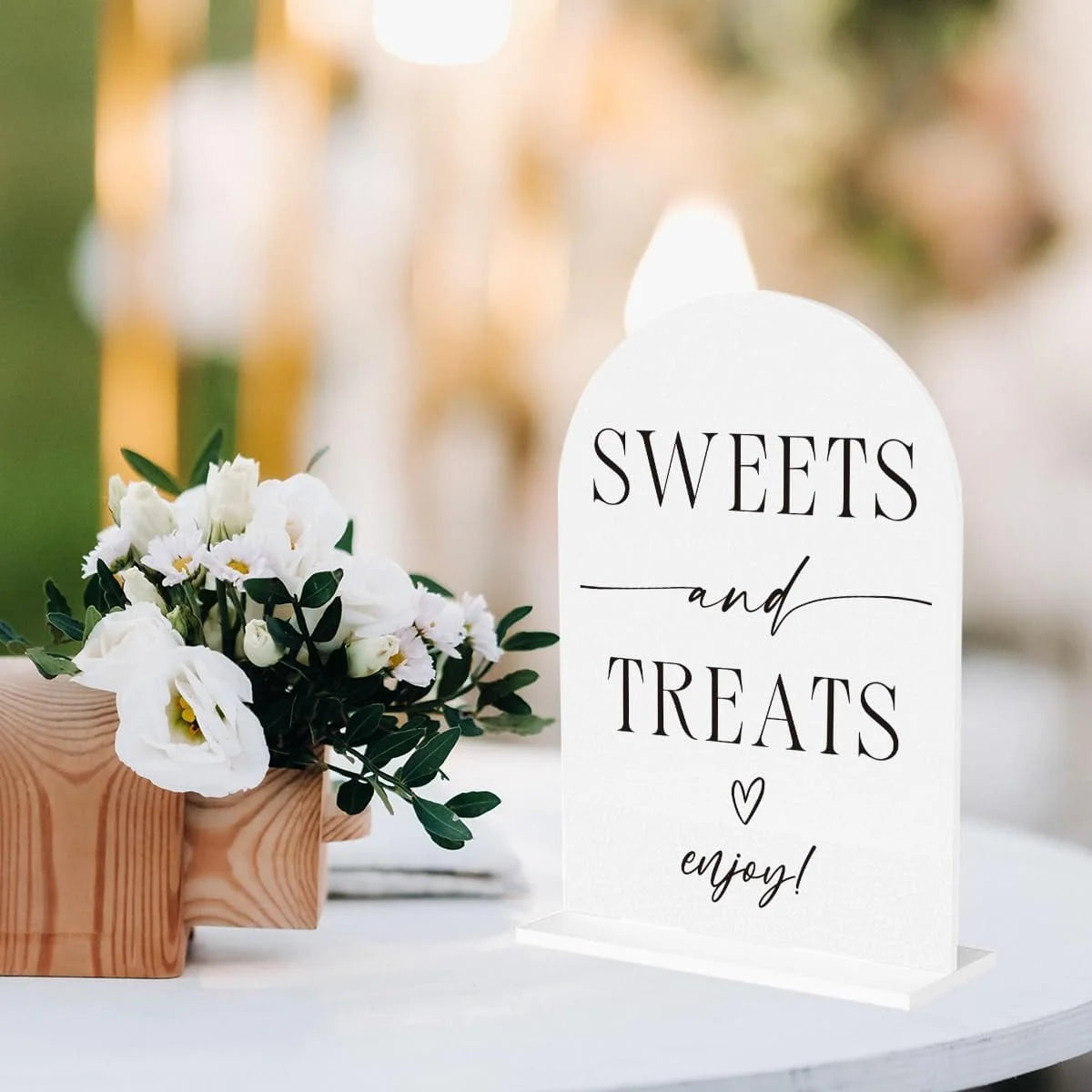 Sweet Temptation Acrylic Decorative Sign for Wedding Bridal Shower Party 12.7x17.8 cm