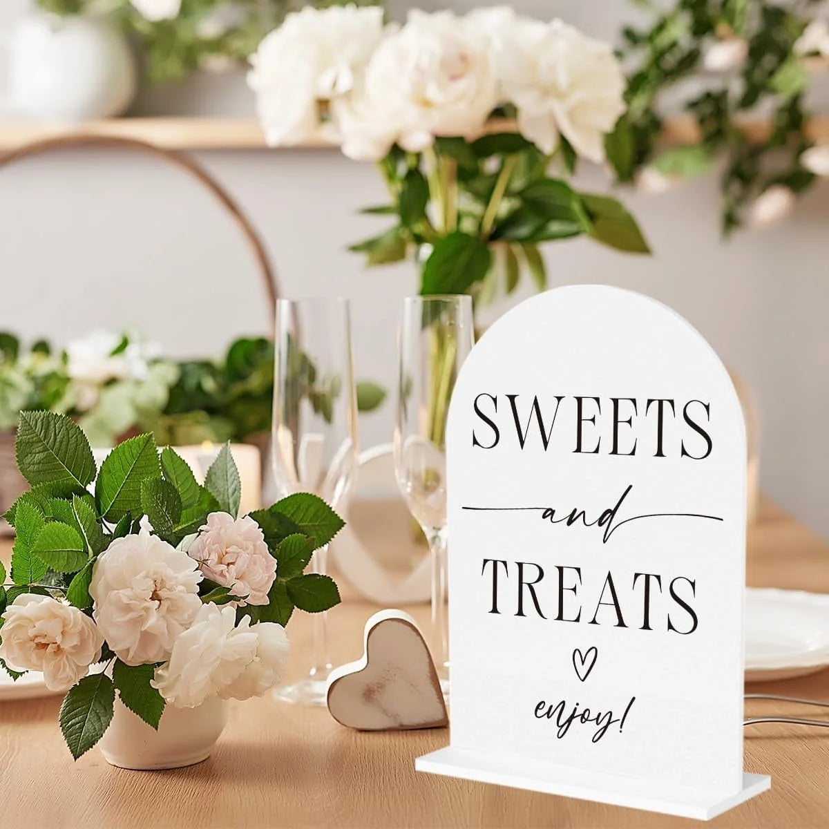 Sweet Temptation Acrylic Decorative Sign for Wedding Bridal Shower Party 12.7x17.8 cm