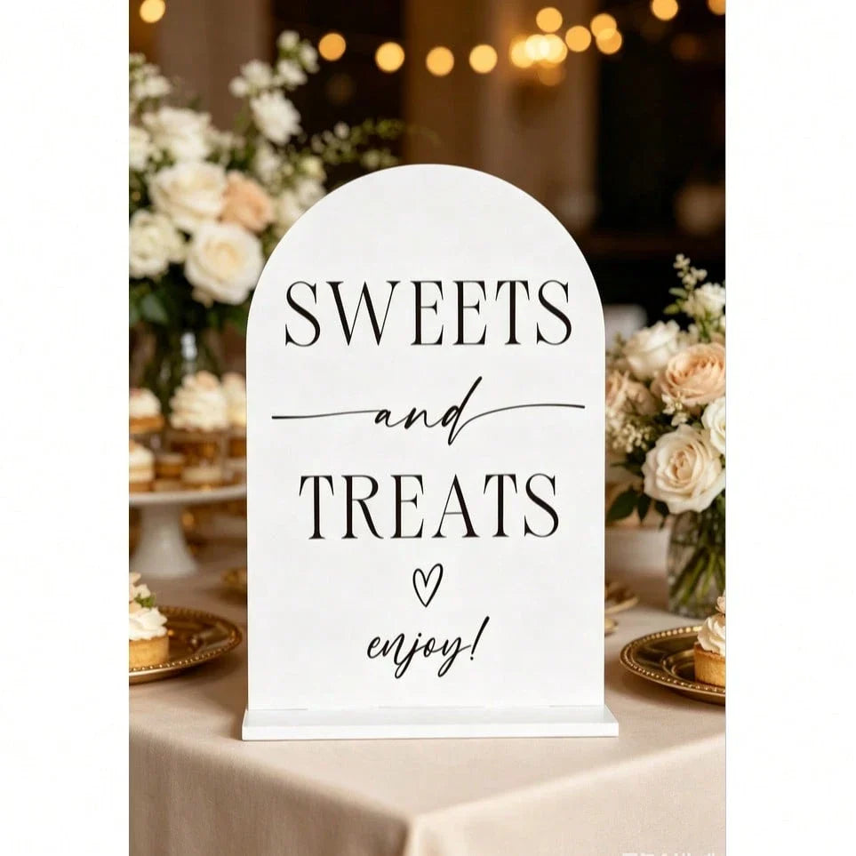 Sweet Temptation Acrylic Decorative Sign for Wedding Bridal Shower Party 12.7x17.8 cm