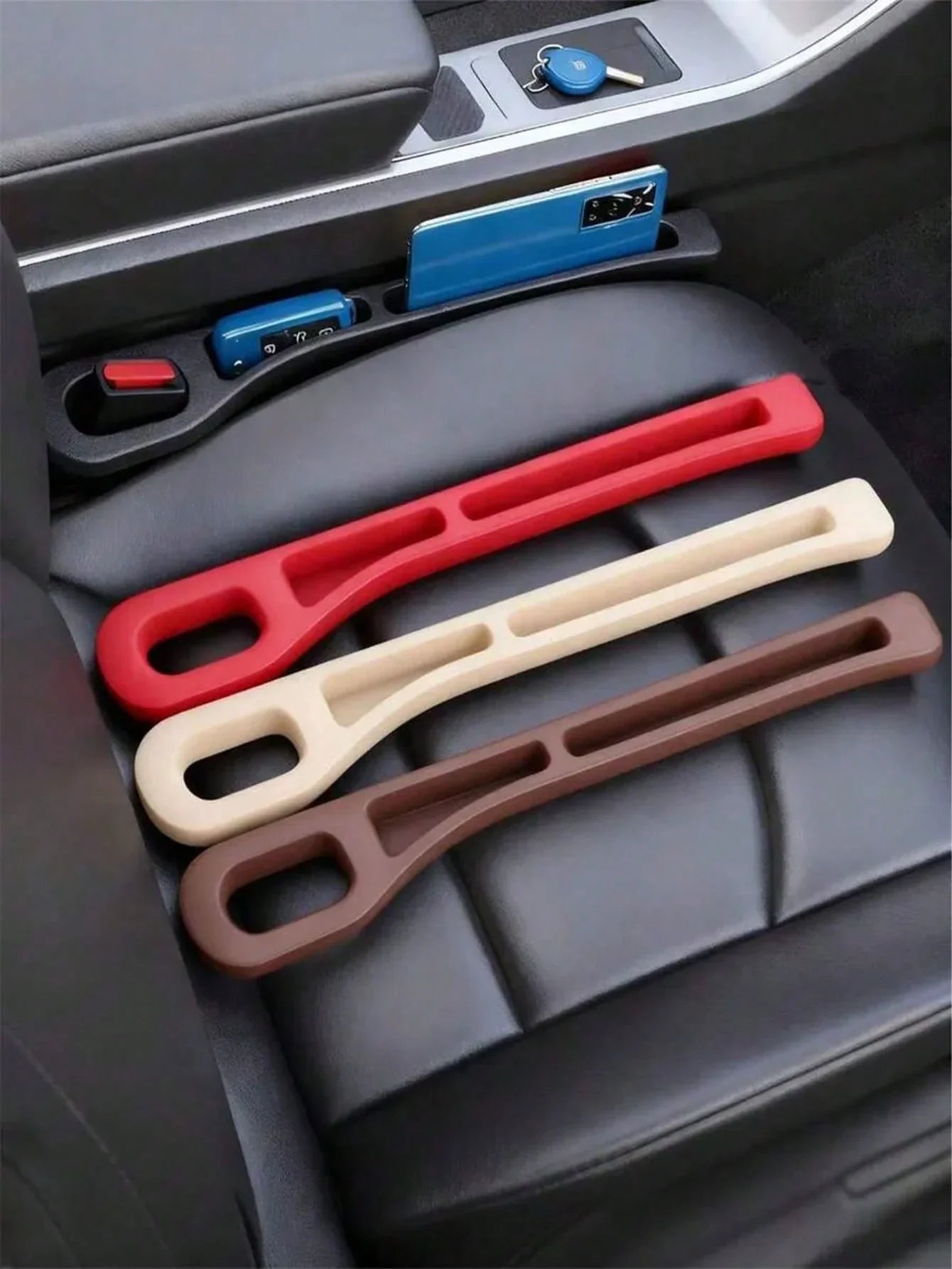 Car Seat Gap Filler Storage Box Set Anti-Leak Organizer for Phone & Keys
