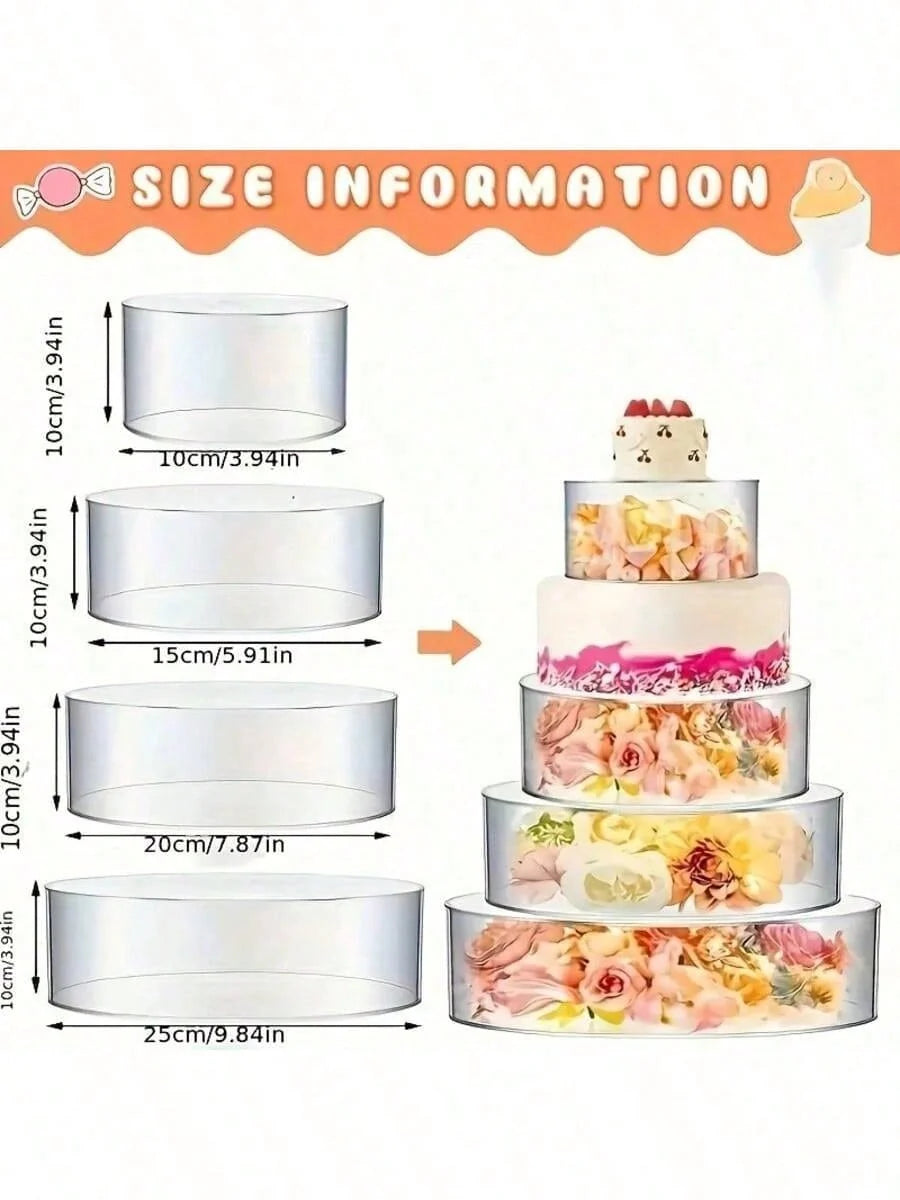 6-Piece Acrylic Round Buffet Risers Food Display Stand for Party Jewelry Dessert