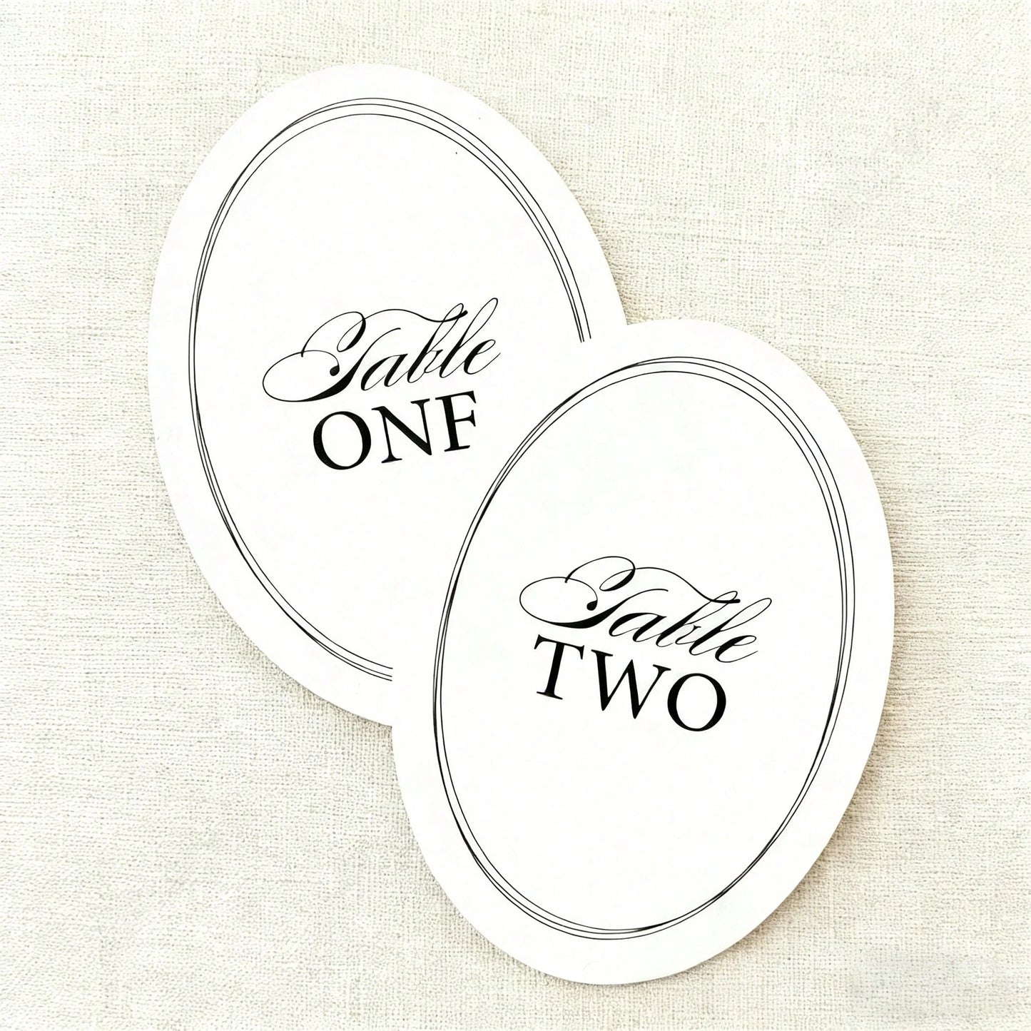 12-Piece Elegant Vintage Oval Table Number Plates for Wedding Reception