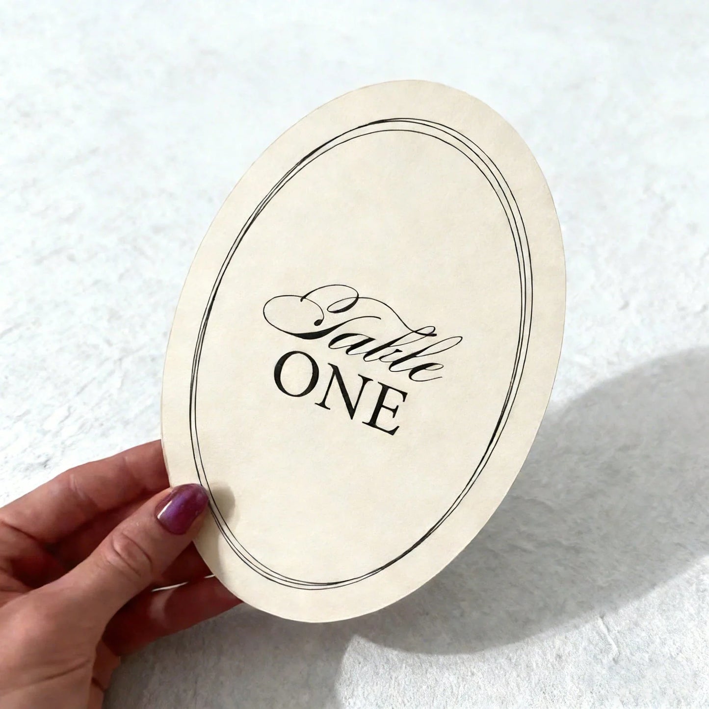 12-Piece Elegant Vintage Oval Table Number Plates for Wedding Reception