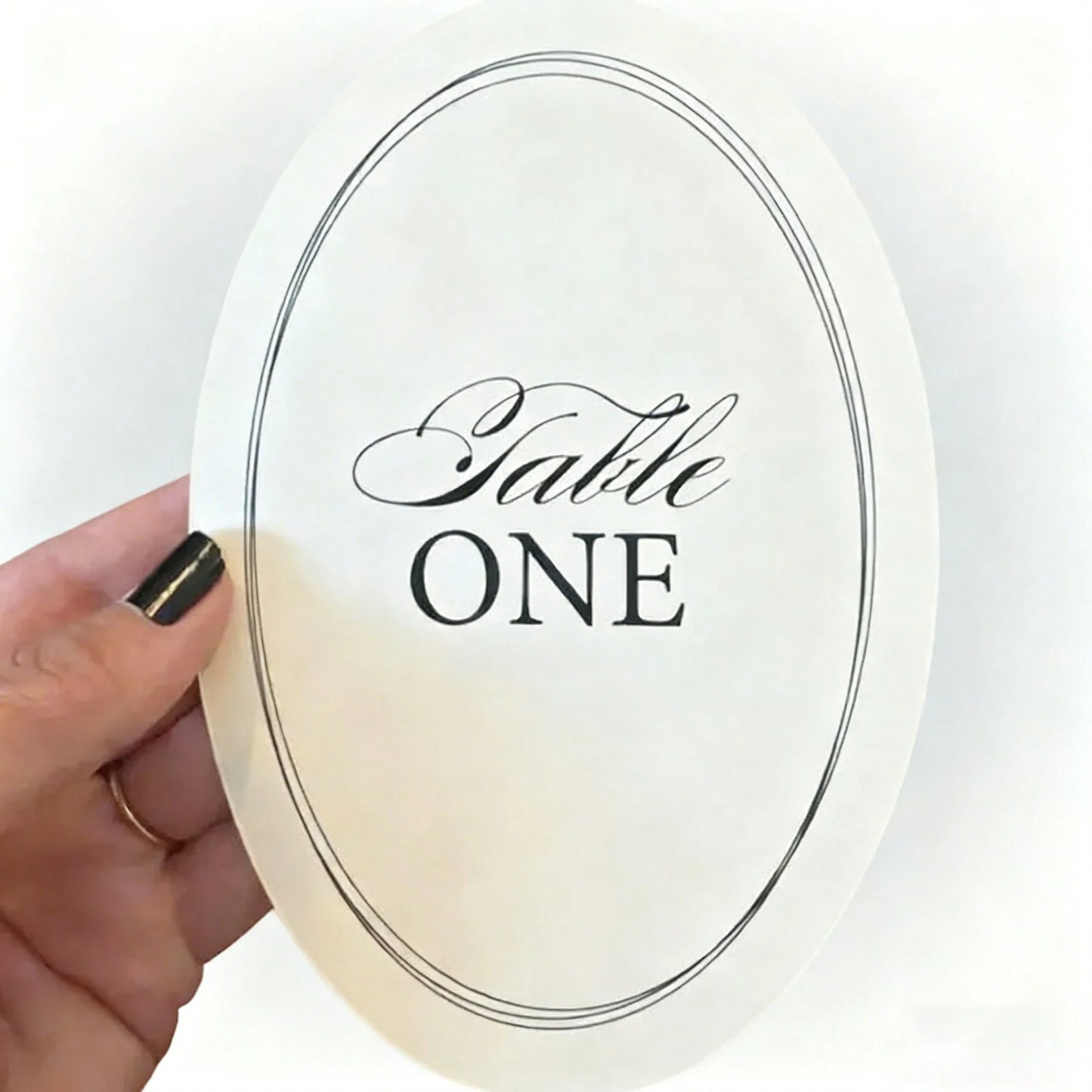 12-Piece Elegant Vintage Oval Table Number Plates for Wedding Reception