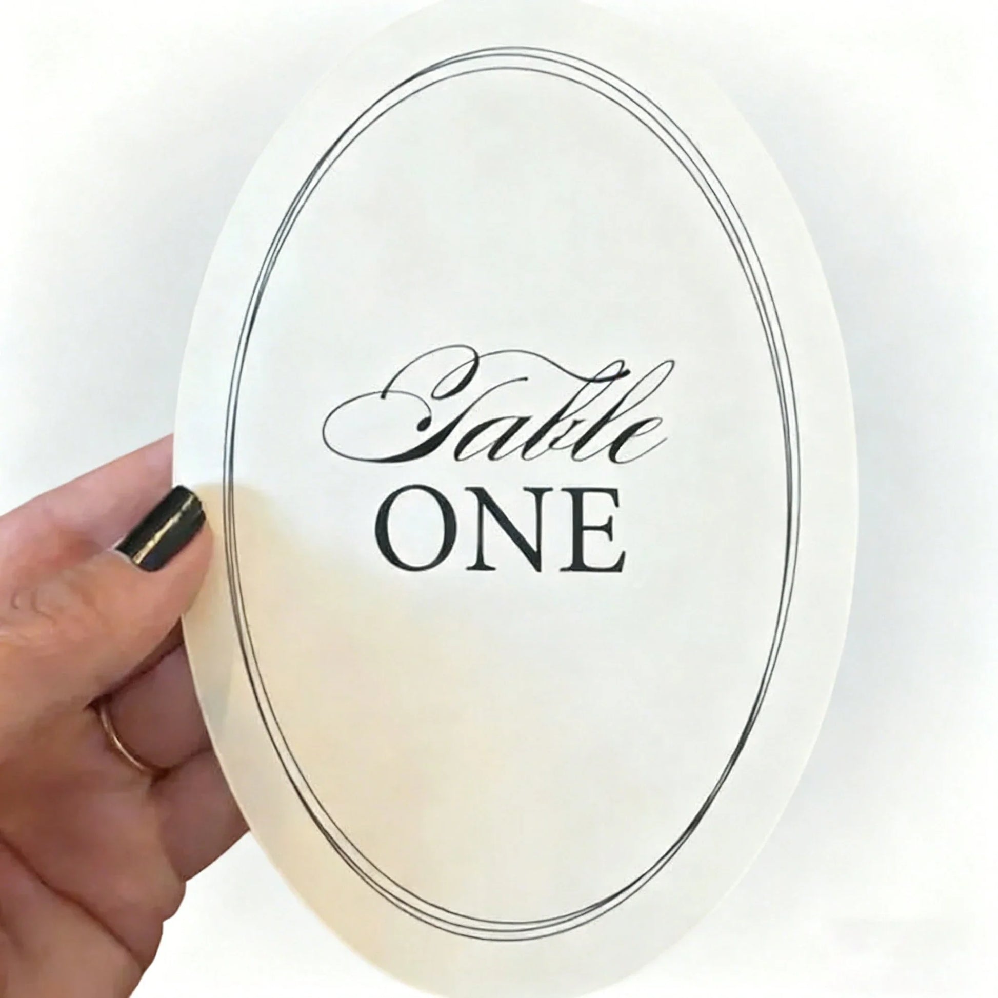 12-Piece Elegant Vintage Oval Table Number Plates for Wedding Reception
