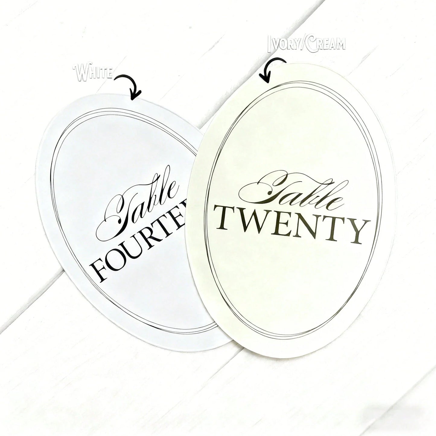 12-Piece Elegant Vintage Oval Table Number Plates for Wedding Reception