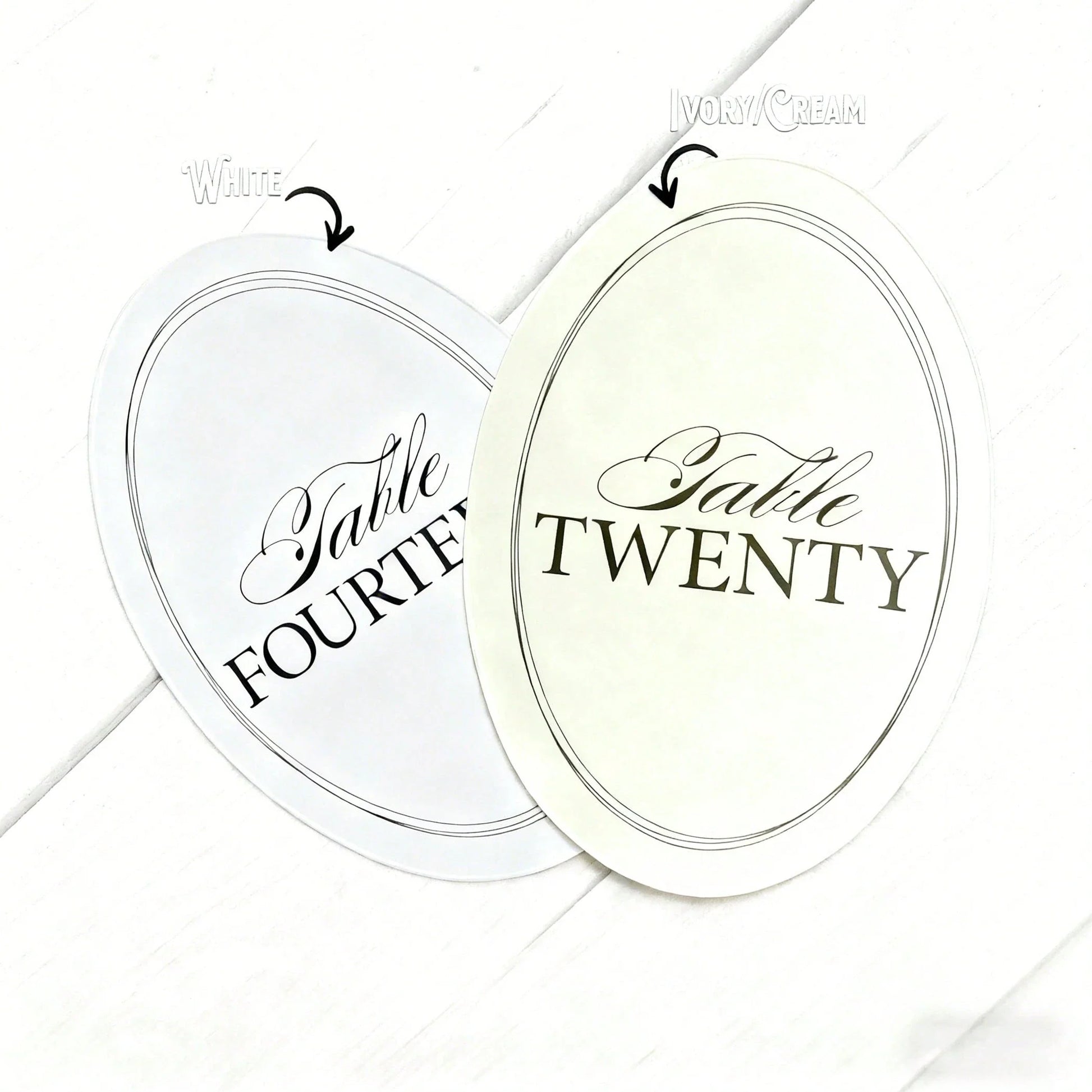 12-Piece Elegant Vintage Oval Table Number Plates for Wedding Reception