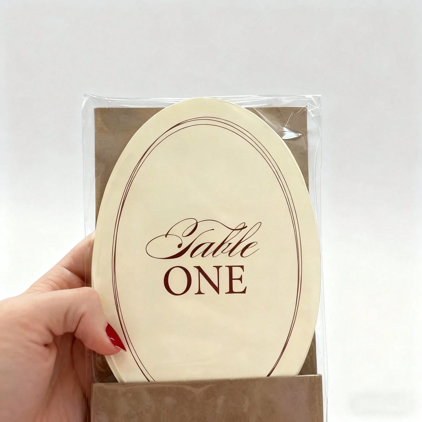 12-Piece Elegant Vintage Oval Table Number Plates for Wedding Reception