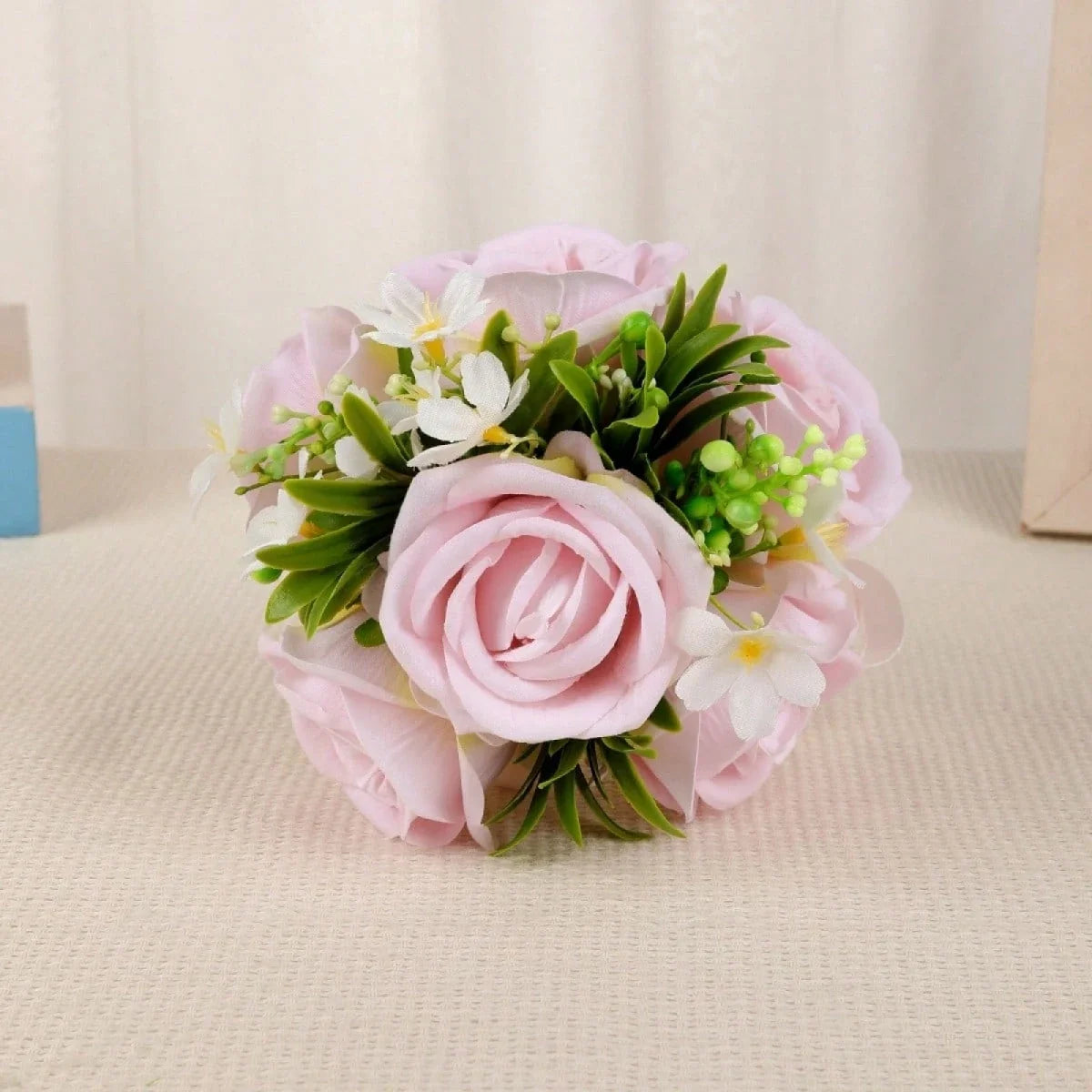 Elegant Ribbon Bridal Bouquet Artificial Flowers Wedding Supplies