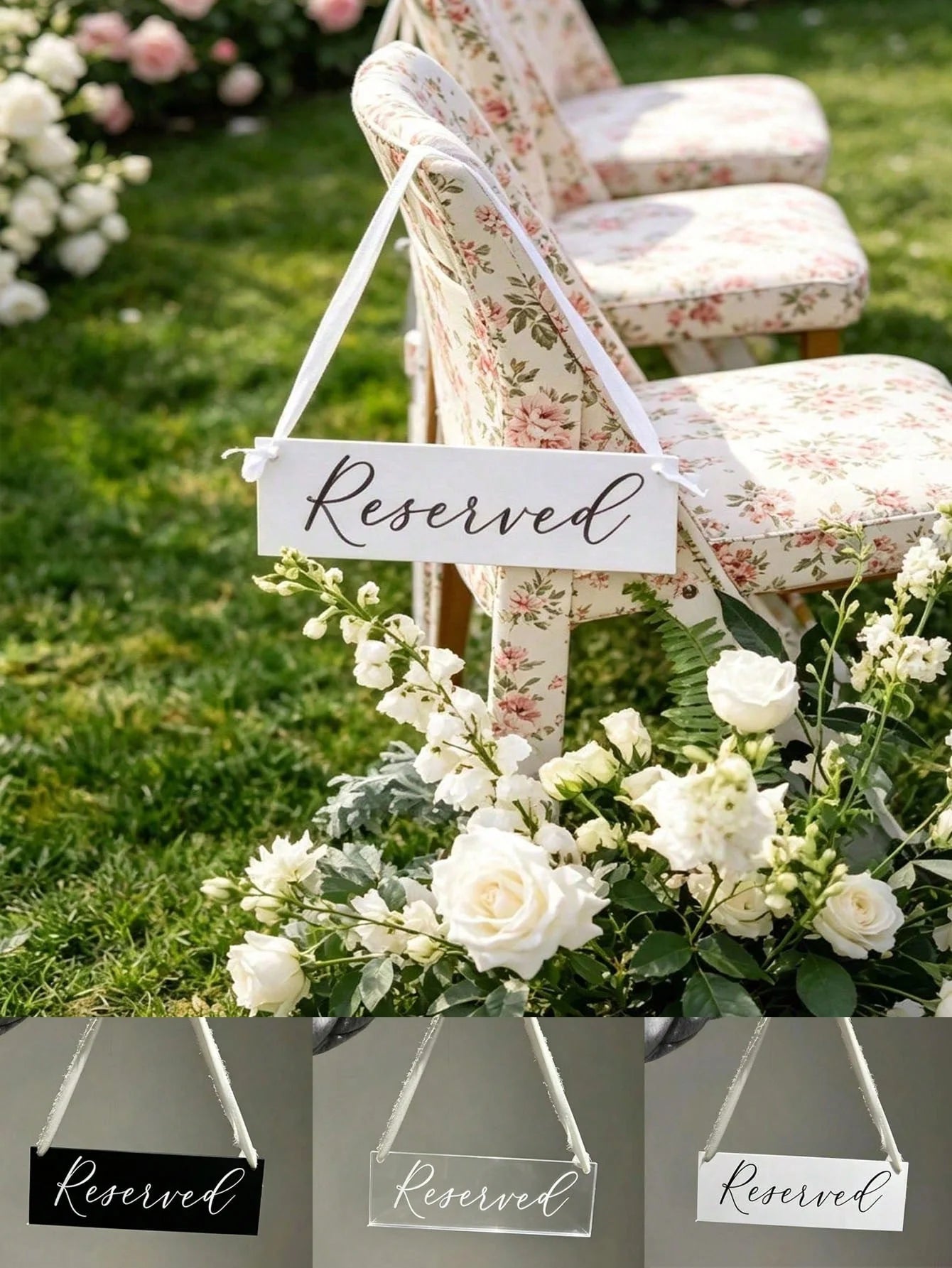 1-Piece Acrylic Reserved Sign for Wedding Ceremony Use