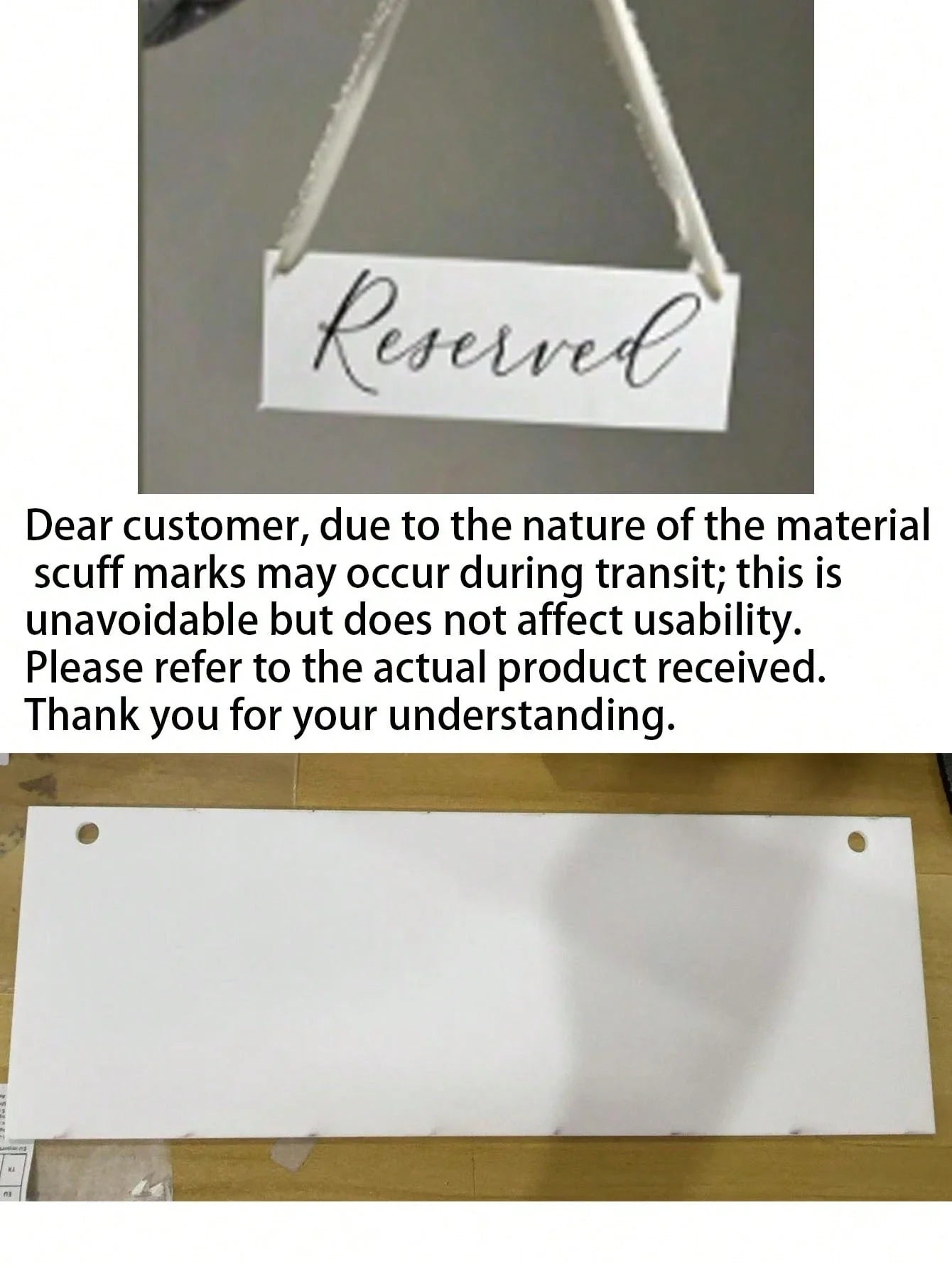 1-Piece Acrylic Reserved Sign for Wedding Ceremony Use
