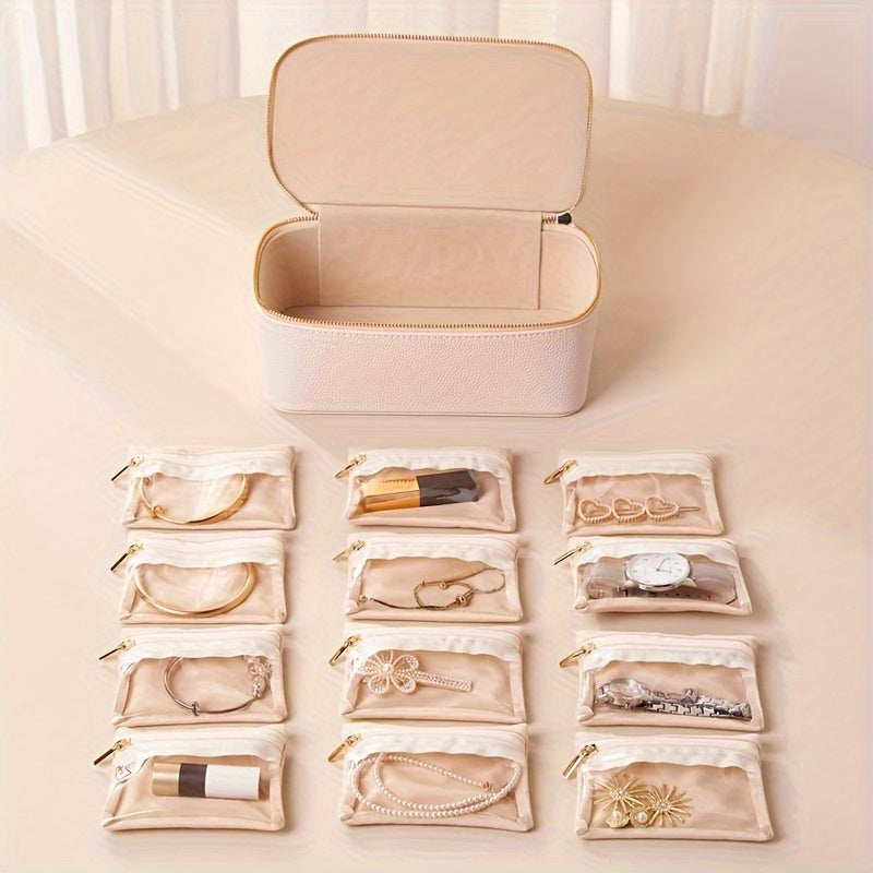 Jewelry Organizer Case | Detachable Velvet Pouch | Display Window | TravelGlam