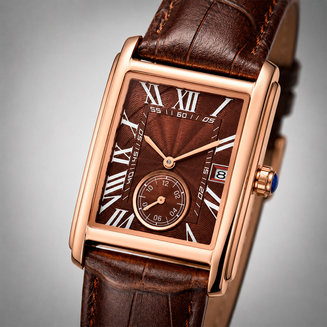 1951 Brown and Gold tank watch, EPOCH