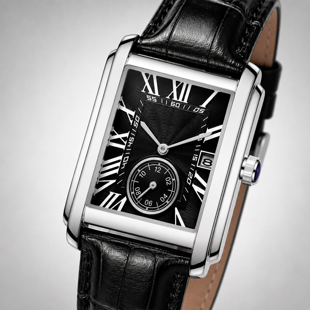 1951 Silver and Black tank watch — EPOCH