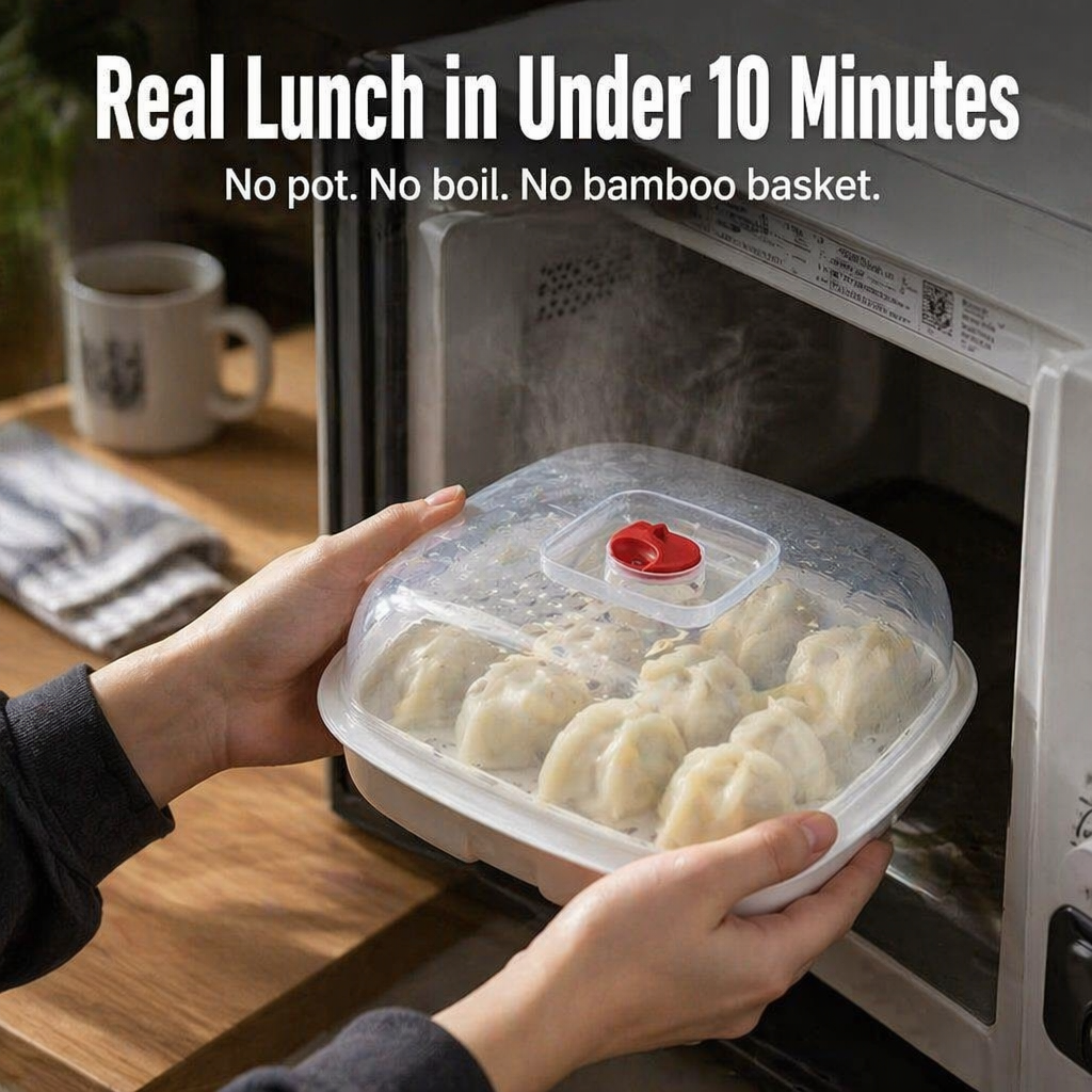 Microwave Steamer for Dumplings and Vegetables