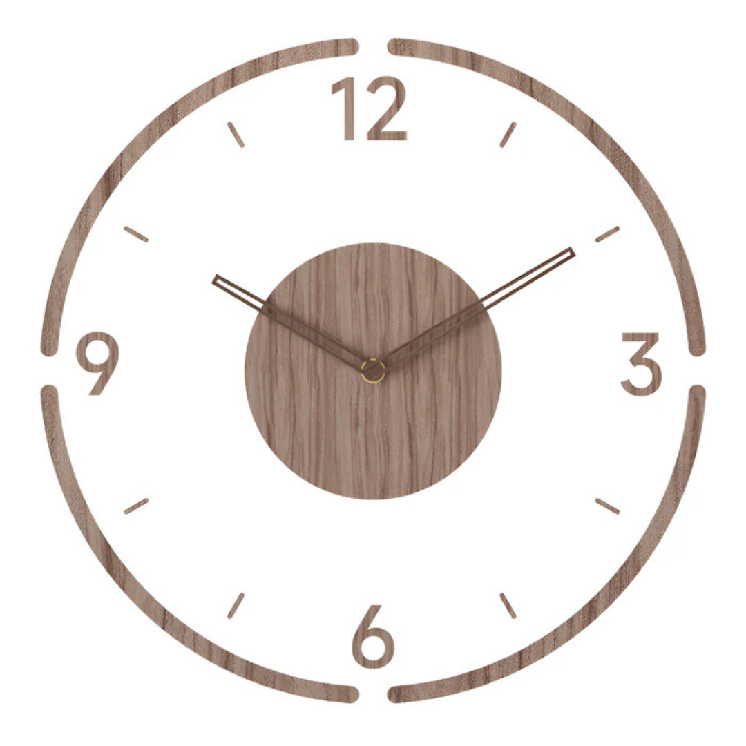 Contemporary Silent Wall Clock 30 cm in Acrylic and Wood