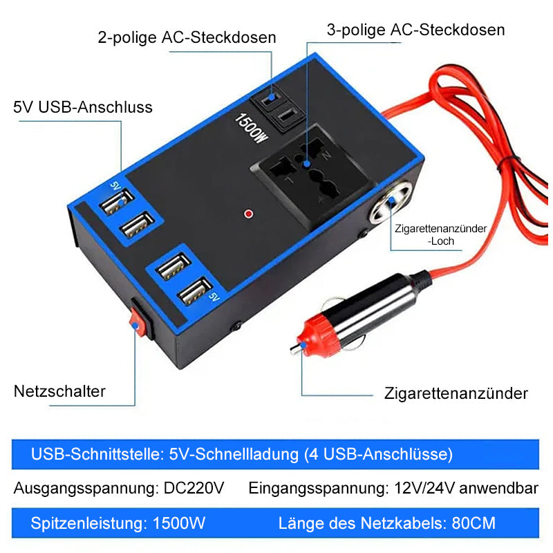 Car Power Inverter Adapter for Road Trips and Camping