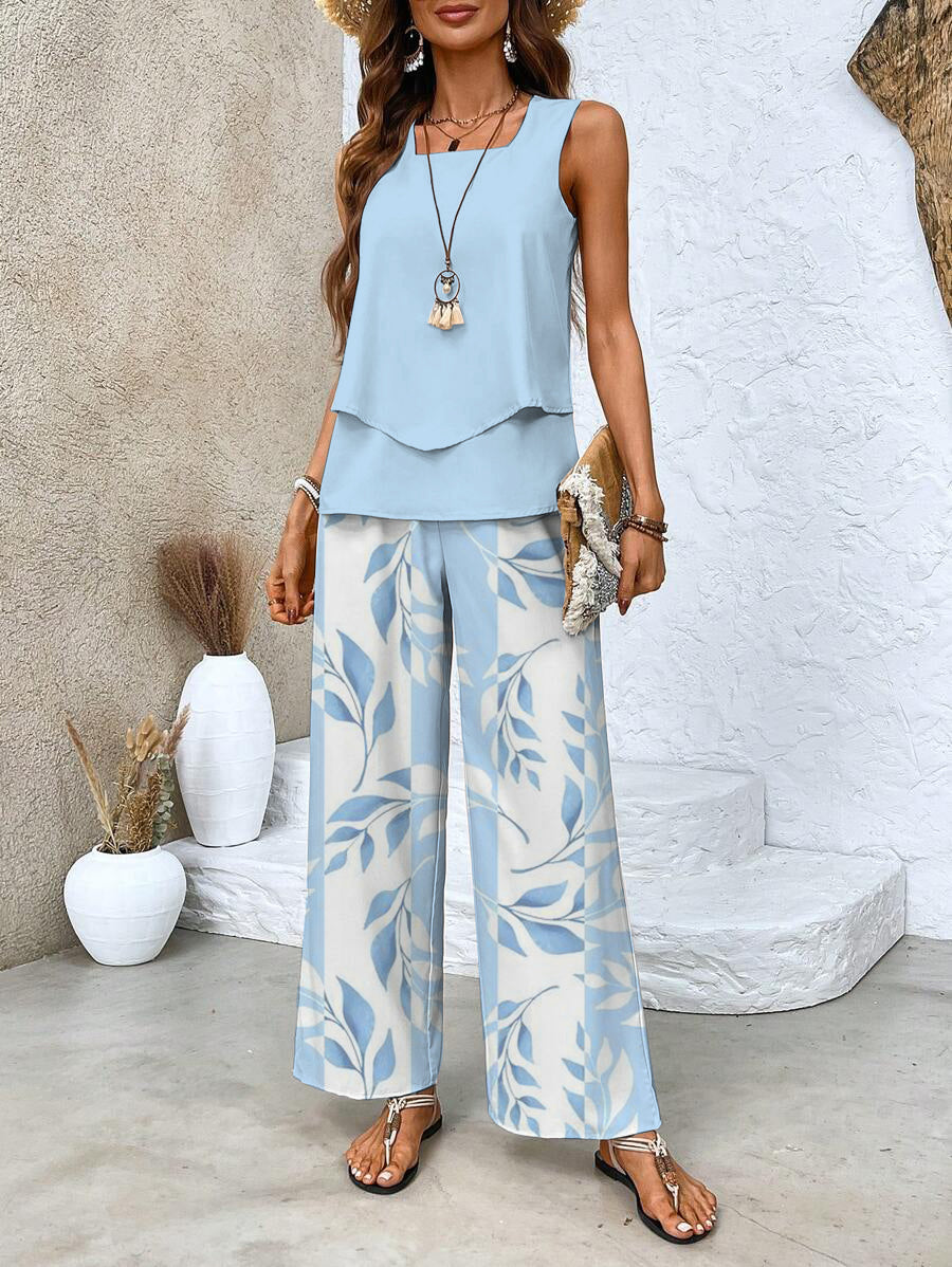 Victoria Women’s - Two-Piece Summer Outfit with Sleeveless Top