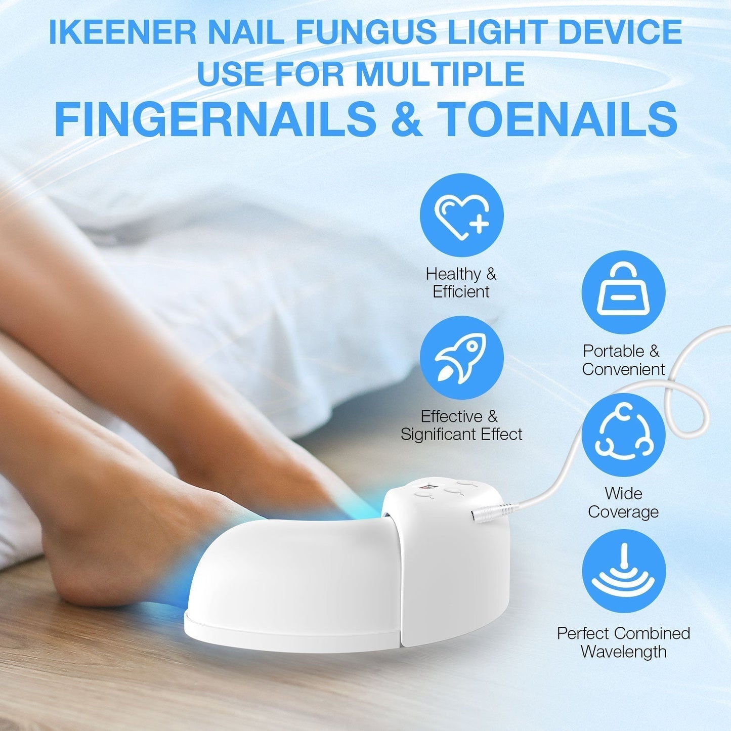 Home Device for Treating Nail Fungus on Multiple Toenails