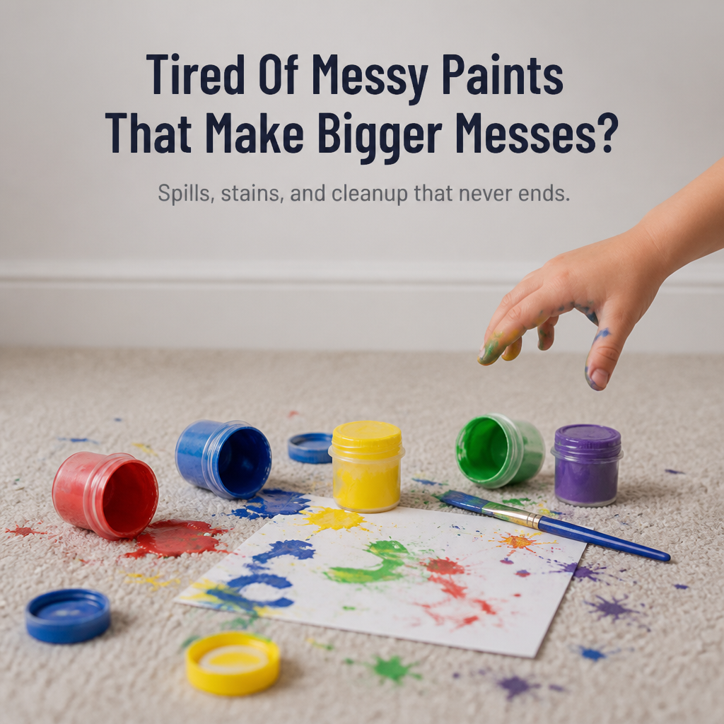 ColorFlick™ — Let Kids Paint Bold Color That Stays on Paper, Not Your Home