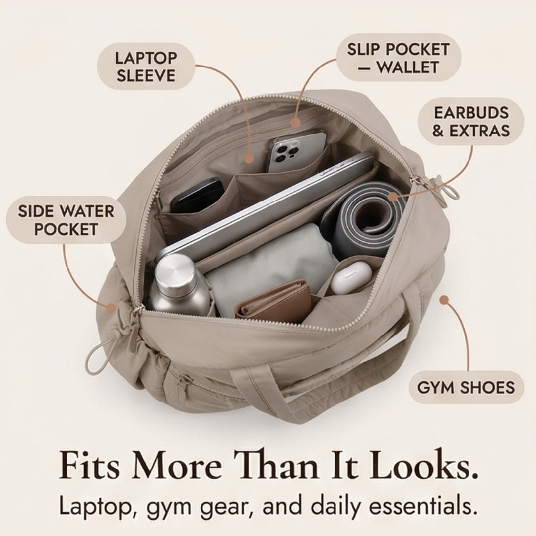 Cloudara™ — Lightweight Quilted Carry All Tote