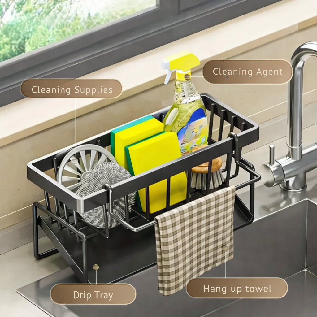 Kitchen Sink Organizer | Rust-Resistant | Includes Towel Bar | AquaRack