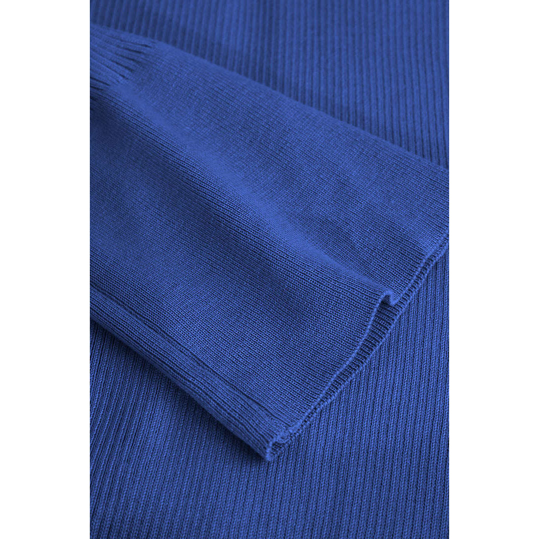 Shell Sleeve Ribbed Buttons Down Maxi Dress