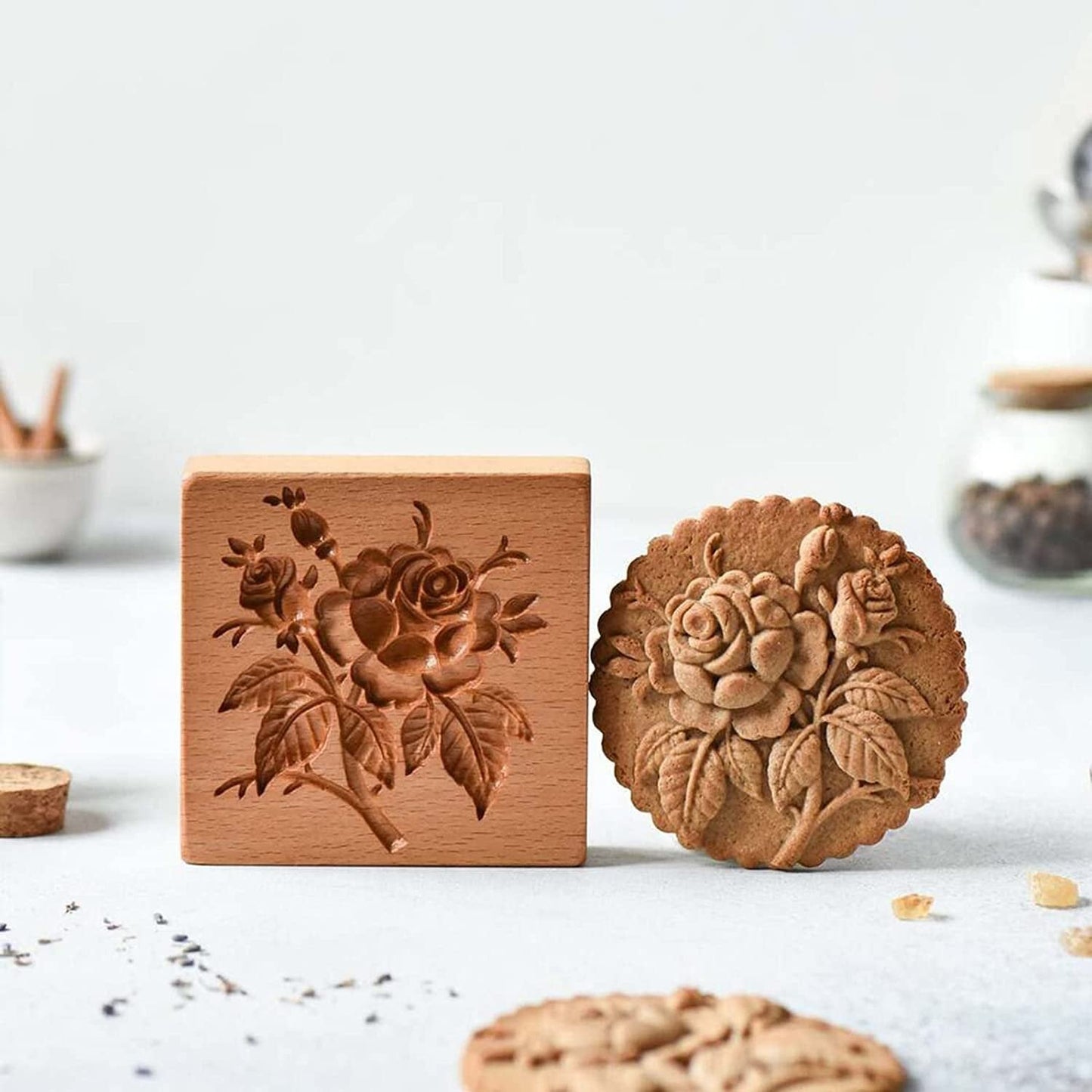 Wood patterned Cookie cutter - Embossing Mold For Cookies