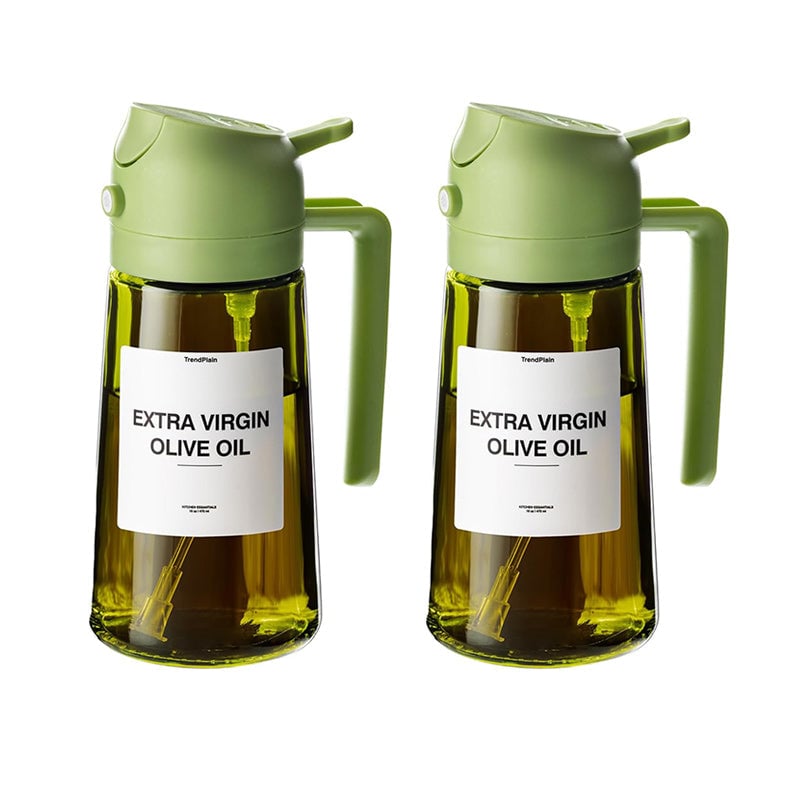 Dual-Function Glass Oil Dispenser and Sprayer for Kitchen Applications