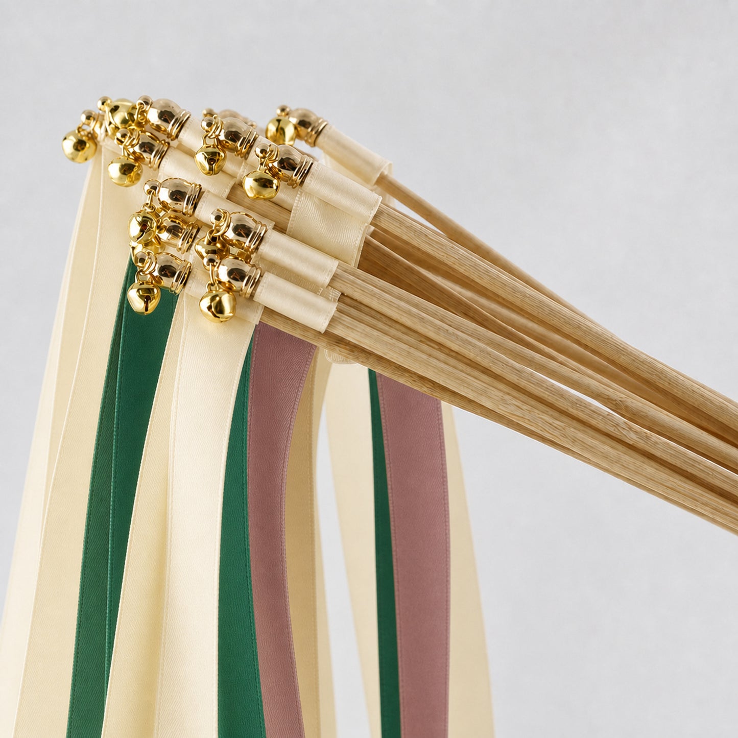 Handmade Woodland Wedding Send-Off Wands - Cream, Hunter and Antique Mauve