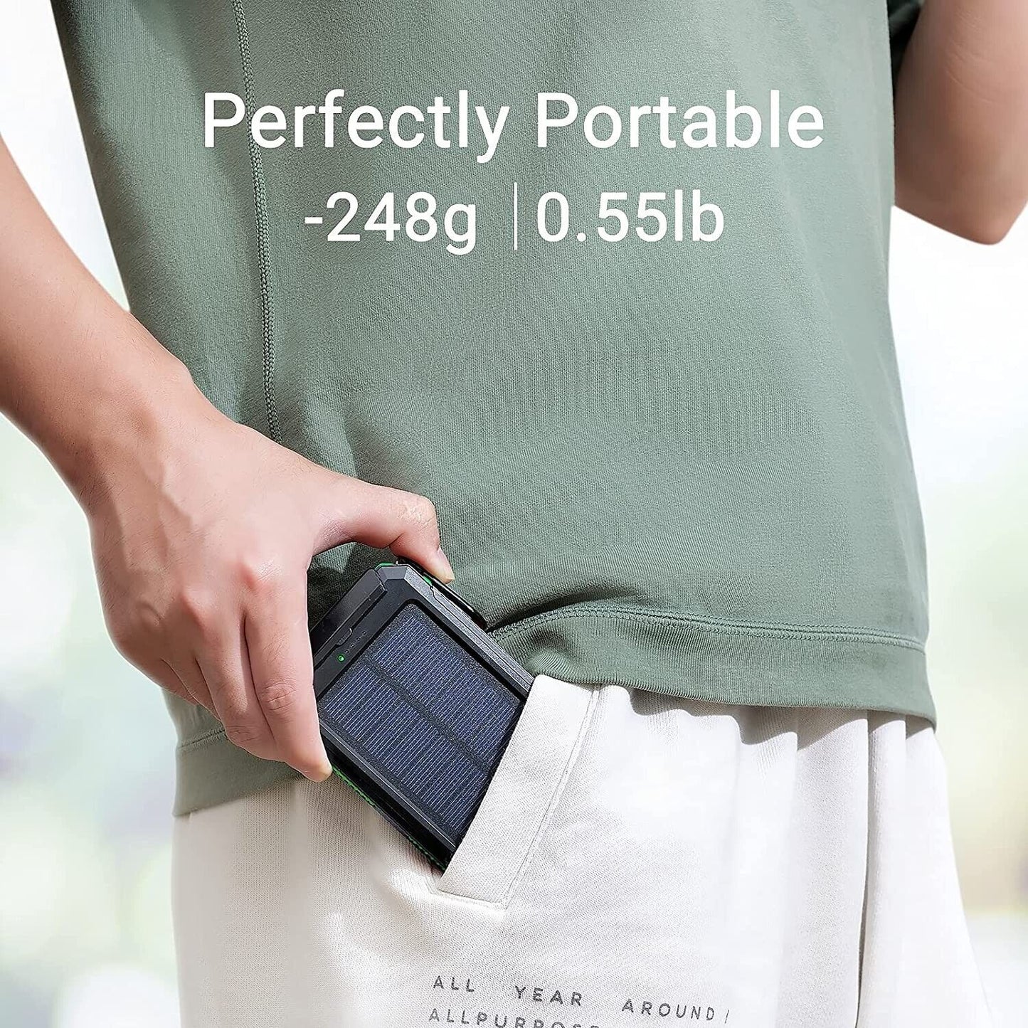 Dual Flashlight Solar Charger with 20000mAh Battery Capacity