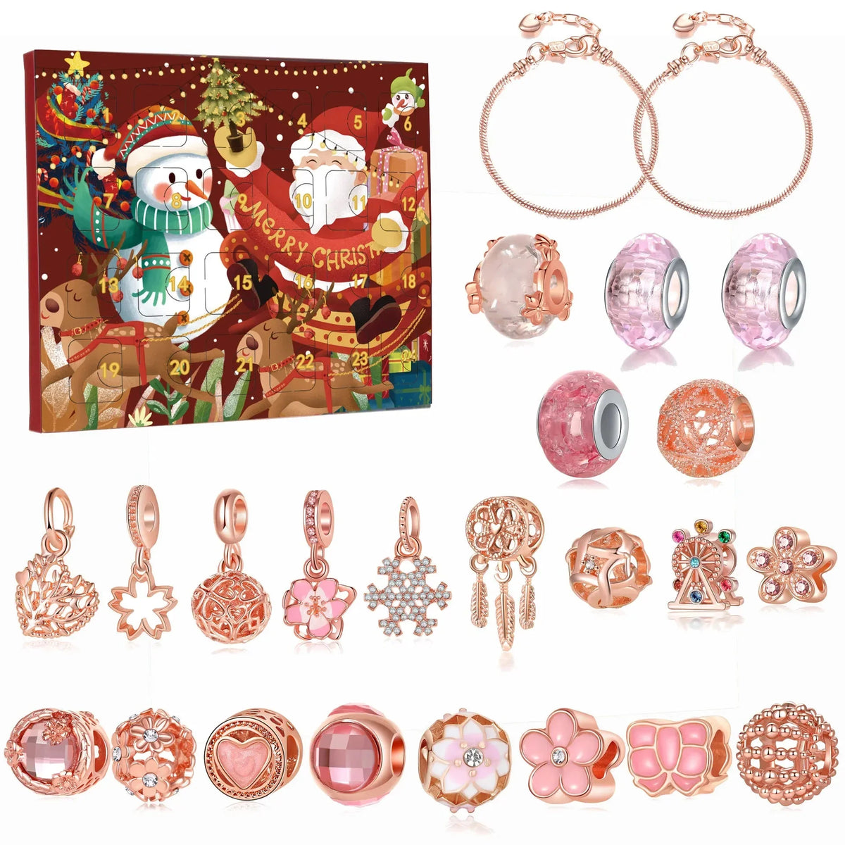 FestiveBracelet™ Charm-Filled Countdown Advent Calendar | 24-Day Holiday Charm Surprise
