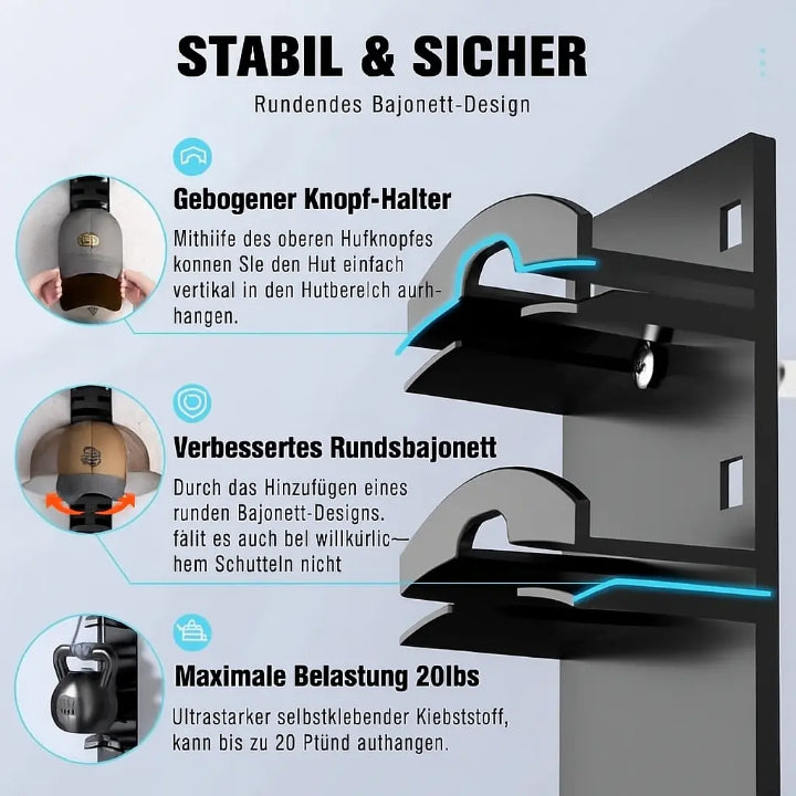Wall Mounted Hat Rack – Space-Saving Cap Organizer