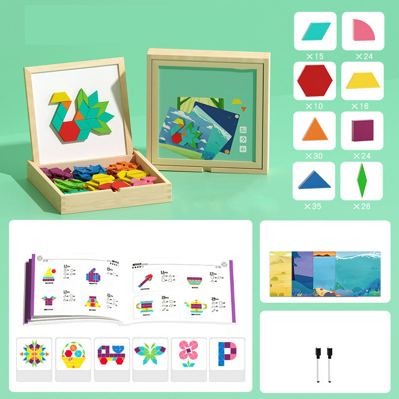 VivaBuilds Wooden Magnetic Block Set for Creative STEM Building