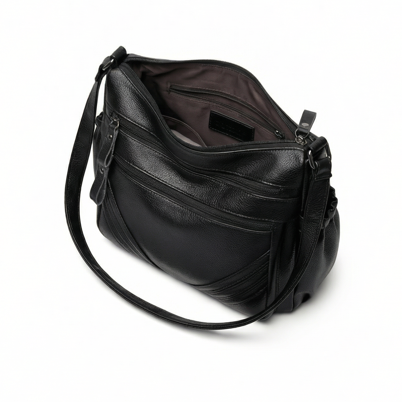 Carria™ – Soft Leather Multi Pocket Shoulder Bag