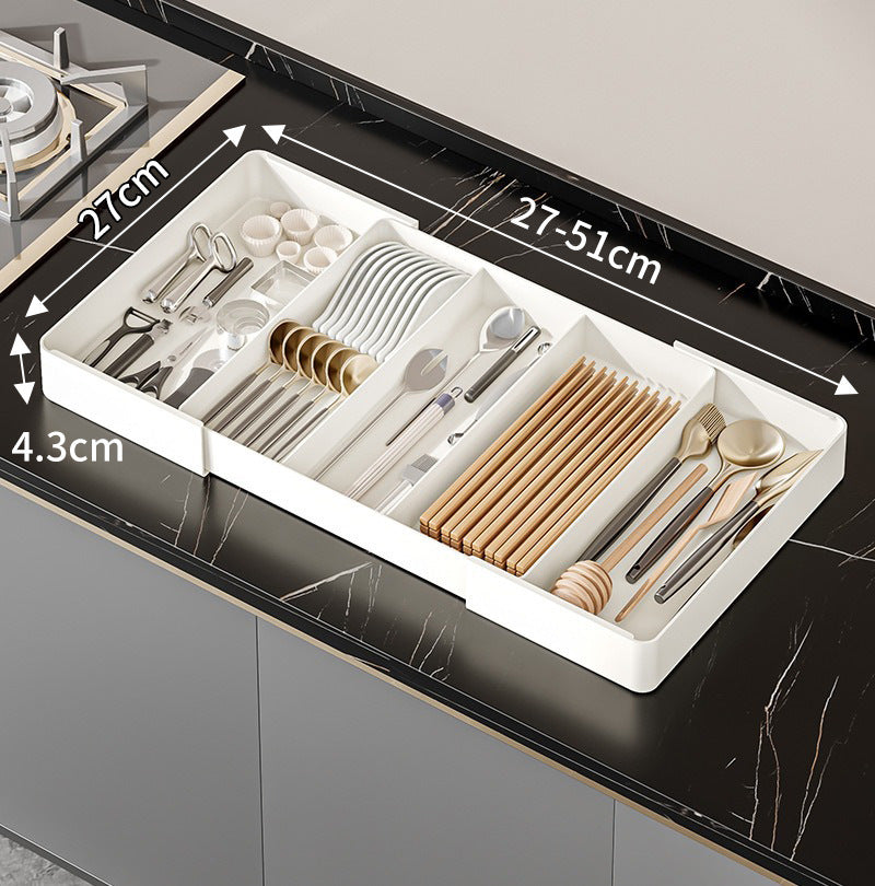 Expandable Drawer Organizer with Clear Compartments