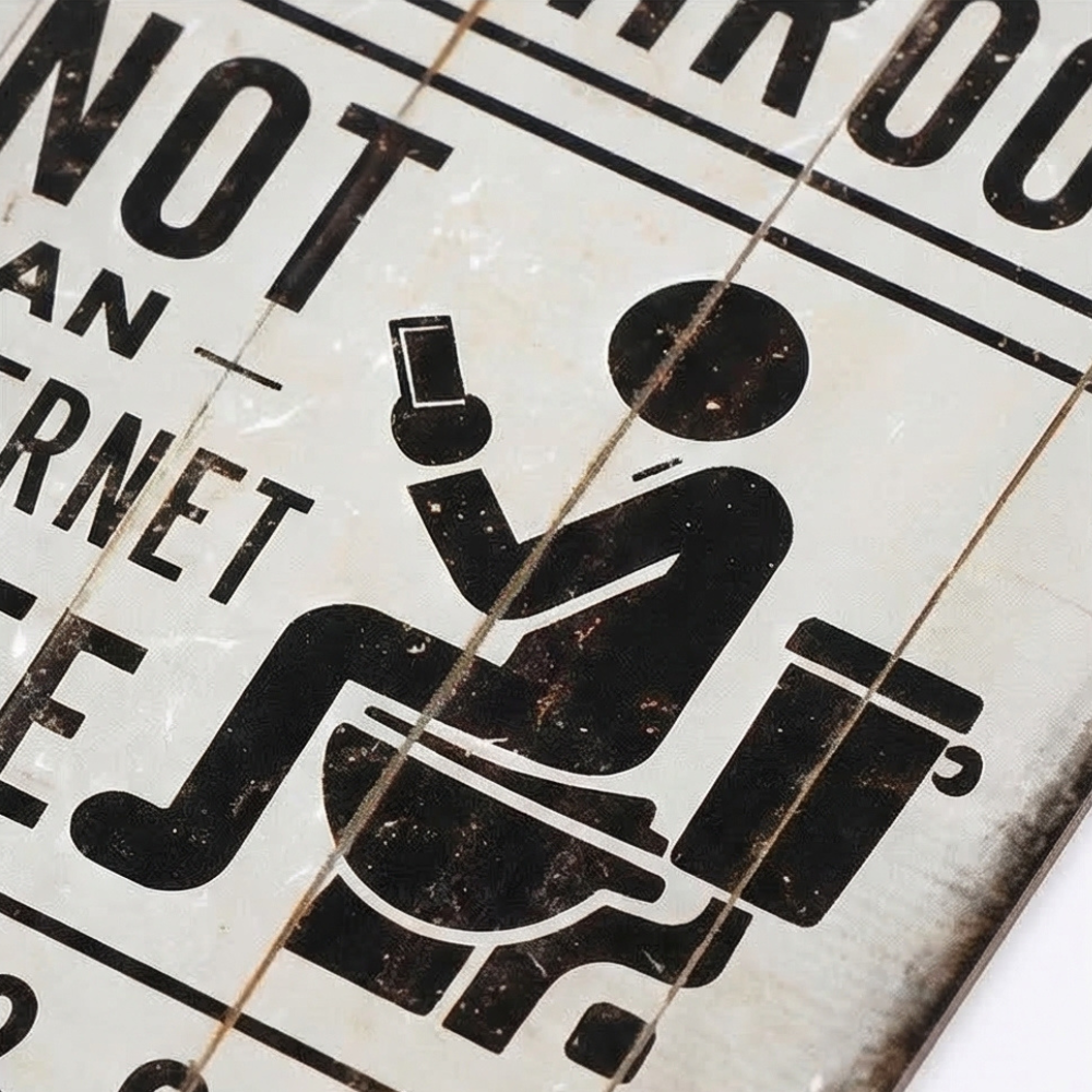 Bathroom Clarity and Fun Sign – No More Waiting Times!