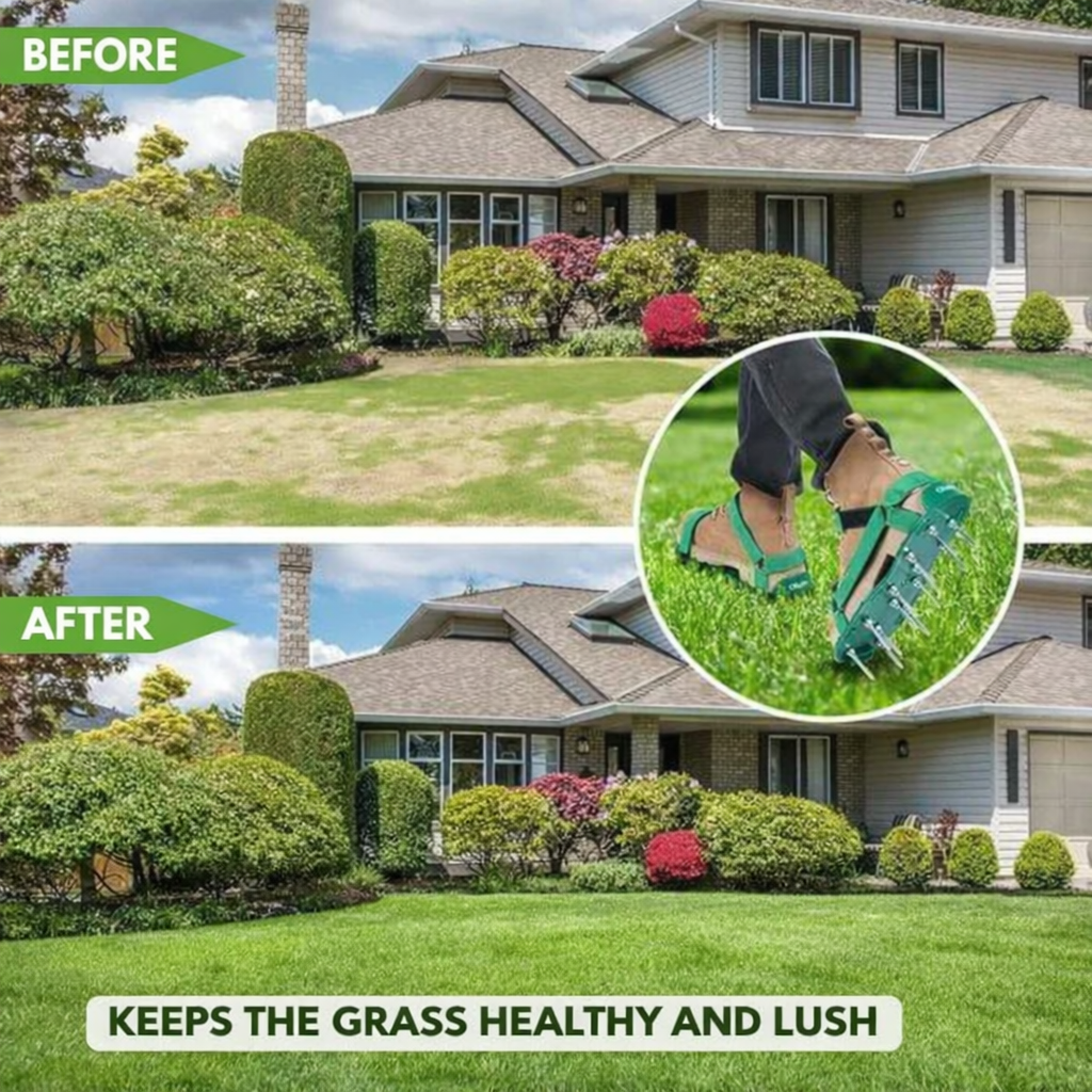 Lawn Aerator Cleats | Aerate Yard As You Walk | Spike Strap Design | Green Step