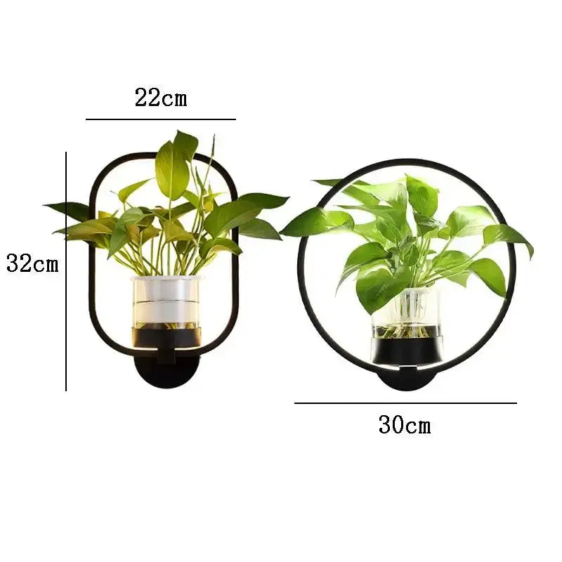 LED Wall Plant Light with Glass Vase | Warm Ambient Light | Decorative Wall Feature | GlowPlant