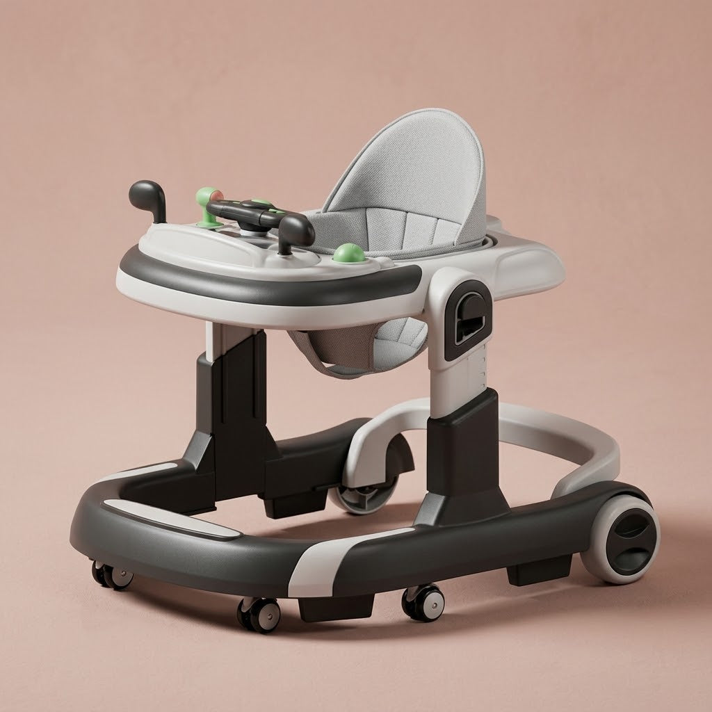 Foldable Baby Walker Anti-Rollover Music | The Glide-Safe Pilot