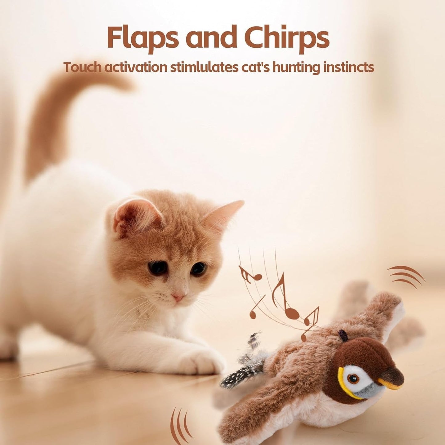 FierceFlyer — Interactive Cat Toy Bird with Flapping Wings & Rechargeable Design