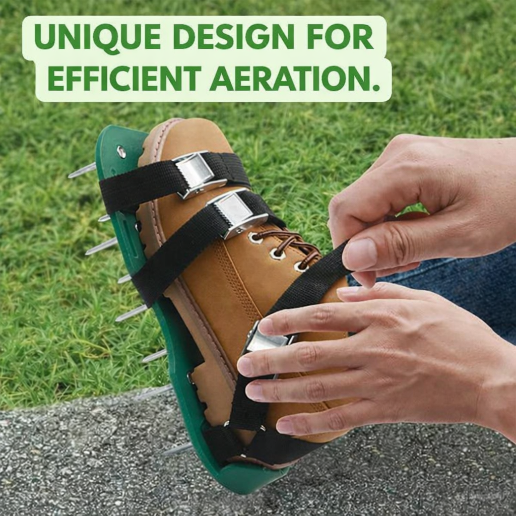 Lawn Aerator Cleats | Aerate Yard As You Walk | Spike Strap Design | Green Step