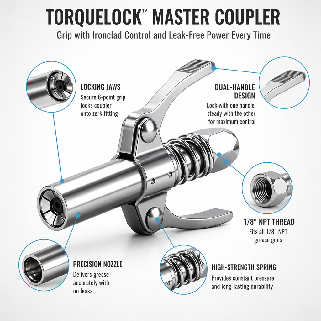 TorqueLock Master Coupler — Grip with Ironclad Control and Leak-Free Power Every Time
