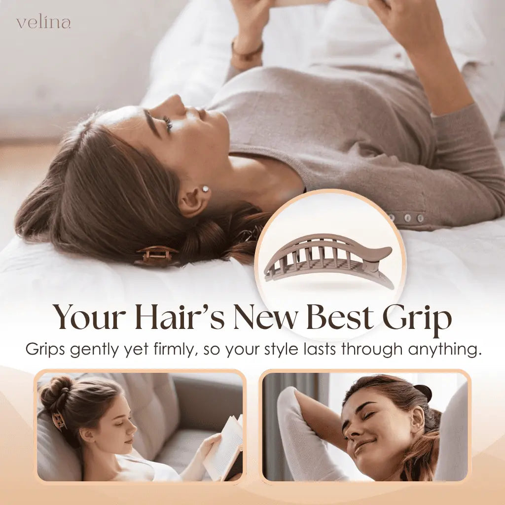 Women's Flat Hair Clips Set of 4 for Comfort & Styling
