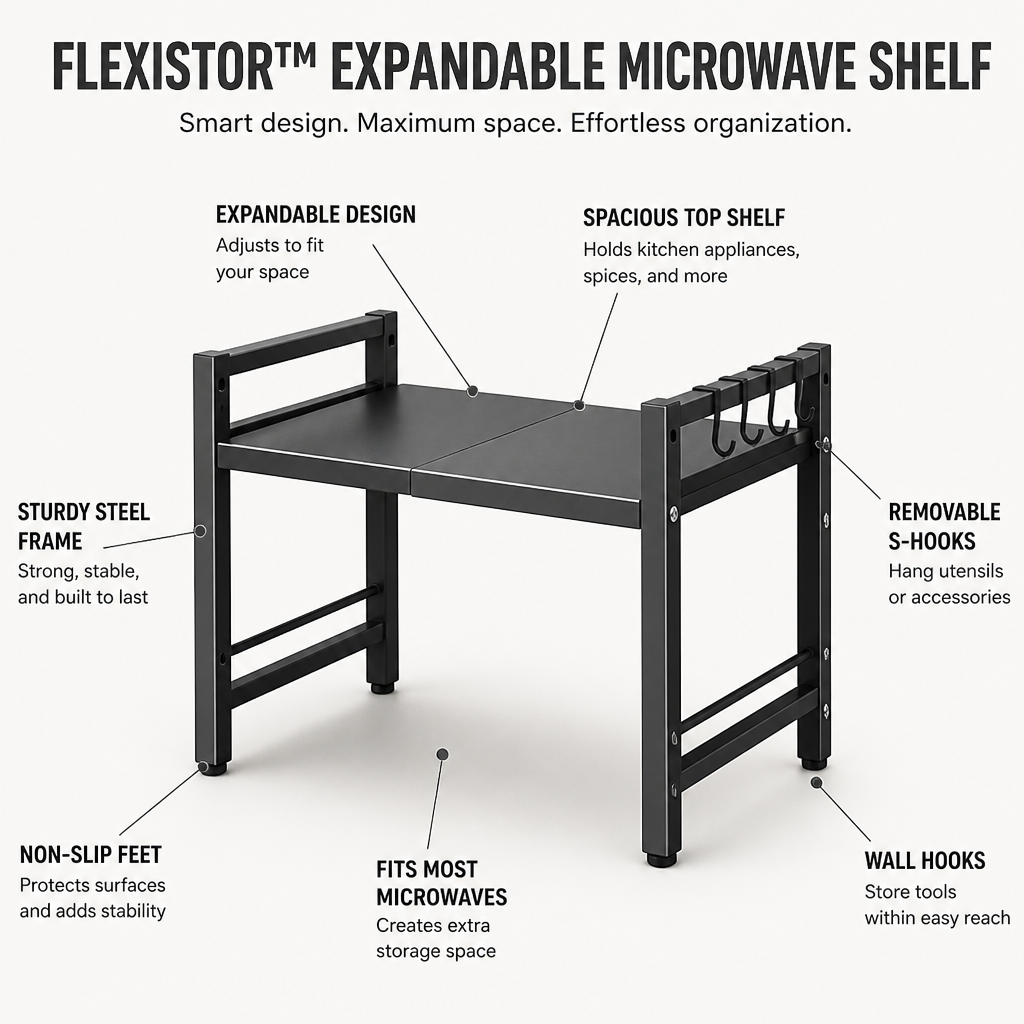 FlexiStor — Instantly Unlock Clutter-Free Counters and Kitchen Calm