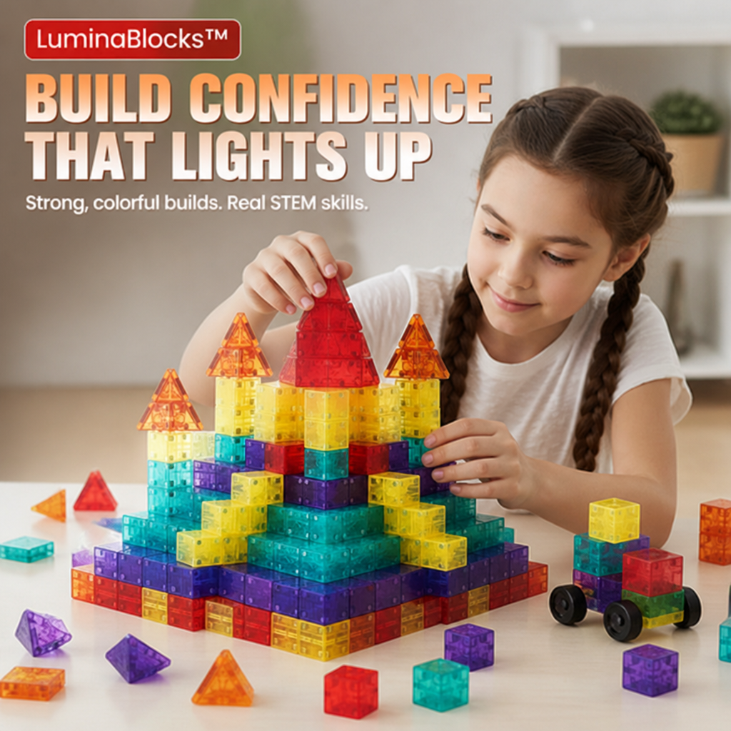 LuminaBlocks — Ignite Your Child’s Confidence with Every Strong, Colorful Build